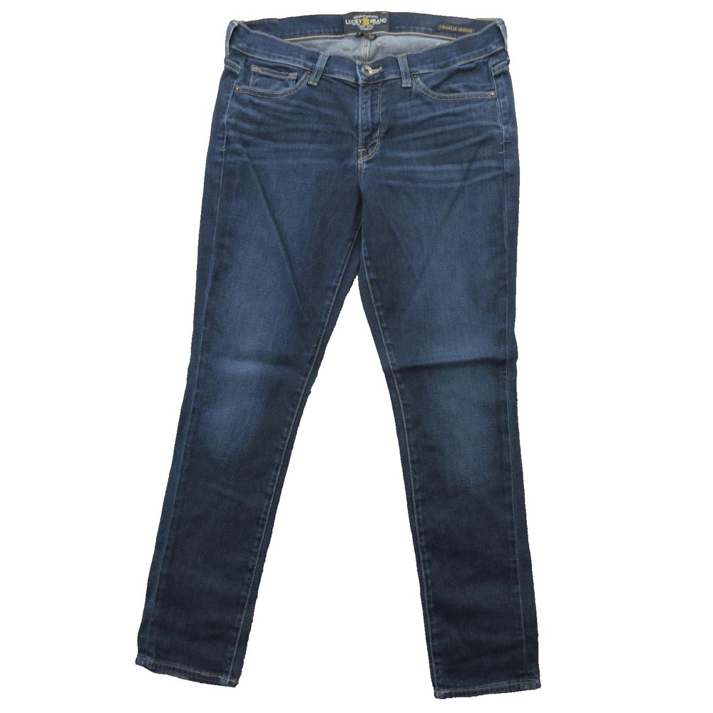 Lucky Brand Jeans Womens 10 30 Blue Charlie Skinny Stretch Denim Dark Wash